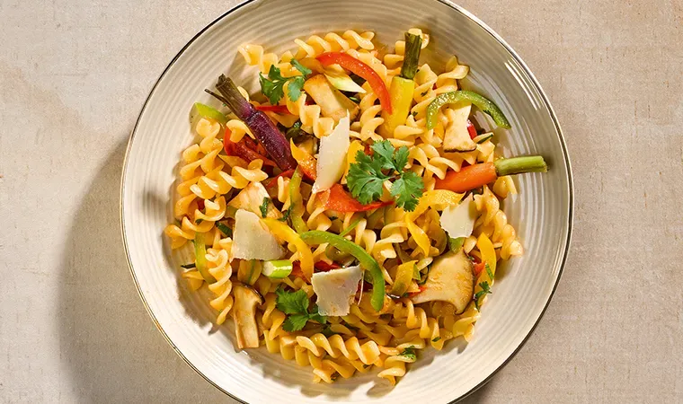 Glutenfrei Dralli mit Sommerseitlingen und Minikarotten