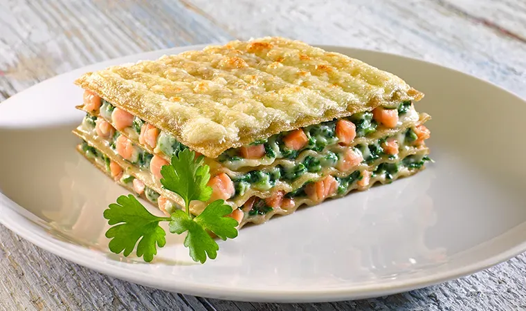 Lachs Lasagne mit Spinat