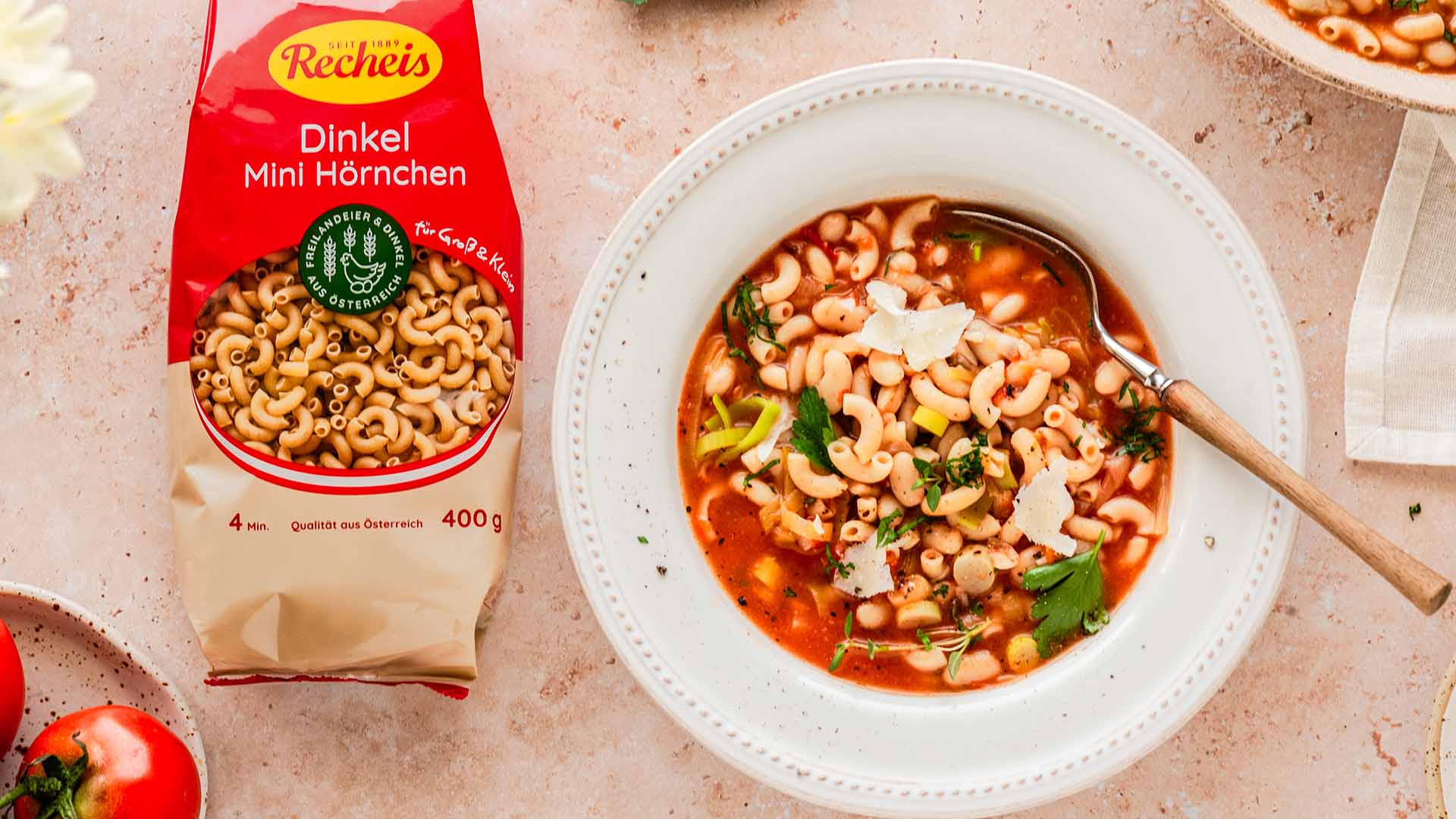 Nudelsuppe Mit Recheis Dinkel Mini Hoernchen