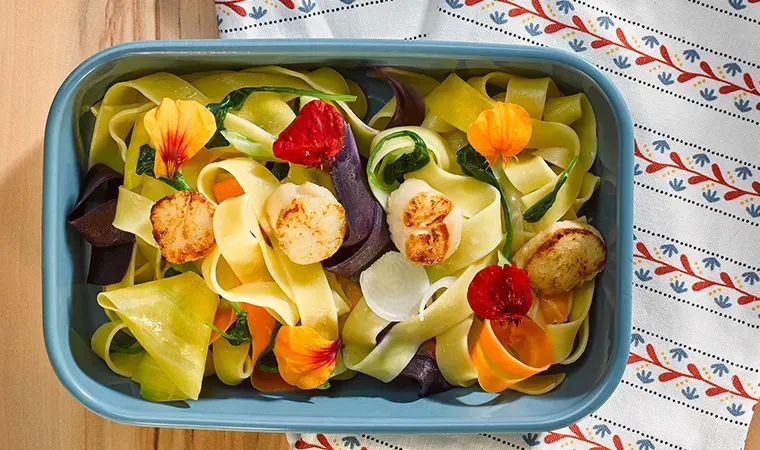 Pappardelle mit Bärlauch und gegrillten Jakobsmuscheln