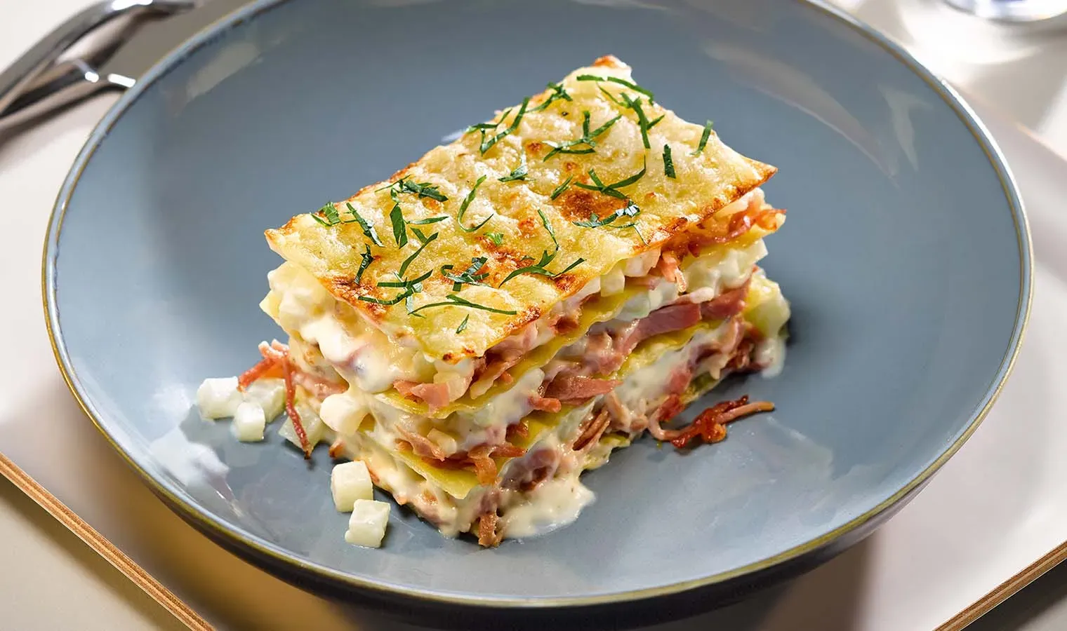 Schinken-Kohlrabi-Lasagne