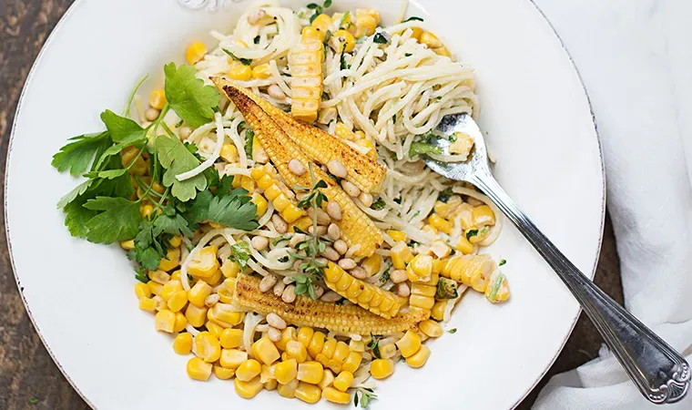 Spaghettini mit zweierlei Mais